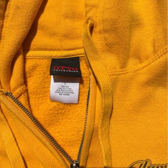 Men's Slappy's Garage Hoodie Yellow Spell-Out L Skateboard San Diego Half Pipe - Picture 5 of 15